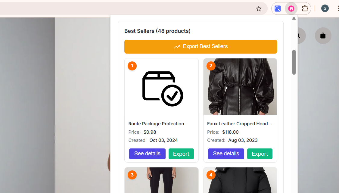 Best selling products scraping
