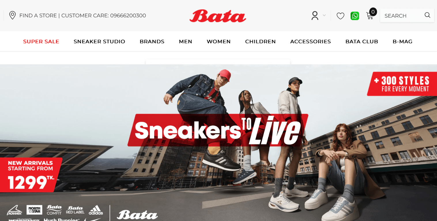 BATA Bangladesh Shopify Store Screenshot